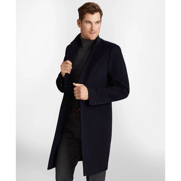 Brooks Brothers 100% Wool Overcoat – Black, Size 40R (NWT) - Picture 1 of 13